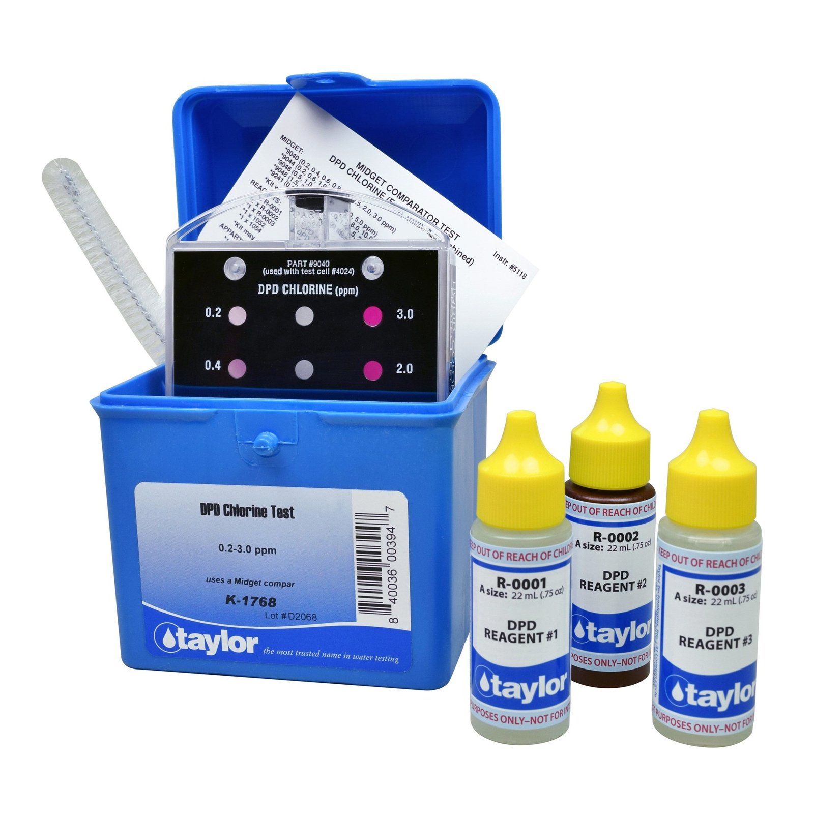 DPD chlorine comparator kit with reagent bottles, photograph 6 of 10
